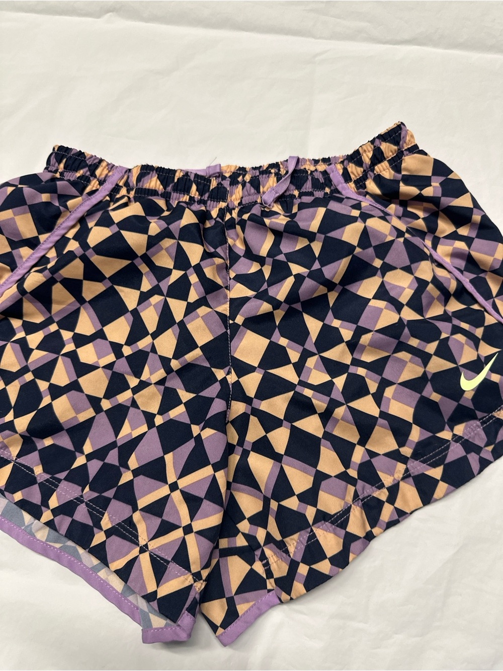 Nike Purple & Tan Geometric Athletic Shorts
